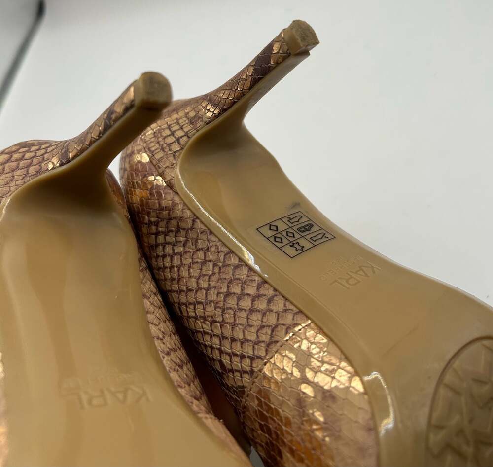 Karl Lagerfeld Paris Royale Snake Print Pointed Toe Pumps Size 6M - Picture 7 of 7